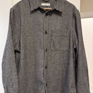 Mango black and white Houndstooth Men's Textured XL Shirt